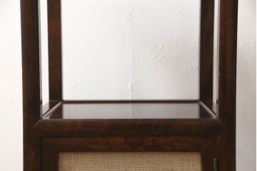 ビンテージ　松本民芸家具　上品な和の趣き漂うサイドテーブル(花台、飾り台、収納棚、A型電話台、ヴィンテージ)(定価約9万円)(R-061125)