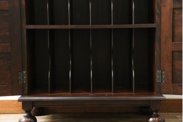 和製ビンテージ　松本民芸家具　ボールフット　こだわりの空間づくりにおすすめのレコードケース(レコードキャビネット、サイドキャビネット、収納棚、戸棚、ヴィンテージ)(R-061129)