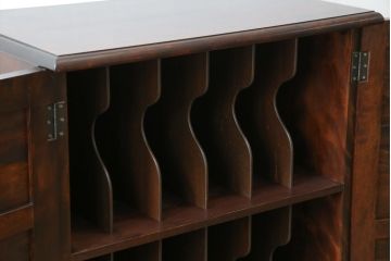 和製ビンテージ　松本民芸家具　ボールフット　こだわりの空間づくりにおすすめのレコードケース(レコードキャビネット、サイドキャビネット、収納棚、戸棚、ヴィンテージ)(R-061129)