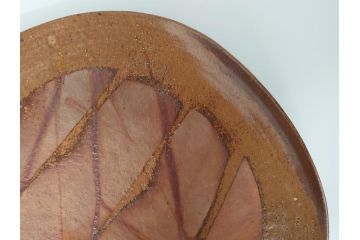 山下譲治作　陶備堂　備前焼　緋襷　大皿54(1.8尺)(共箱付き、盛皿、平皿、和食器、作家物)(R-061140)