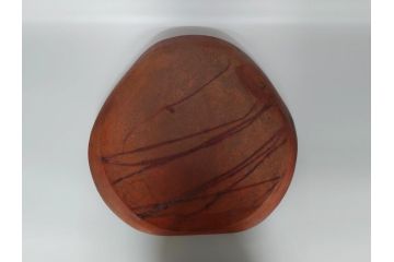 山下譲治作　陶備堂　備前焼　緋襷　大皿54(1.8尺)(共箱付き、盛皿、平皿、和食器、作家物)(R-061140)