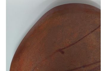 山下譲治作　陶備堂　備前焼　緋襷　大皿54(1.8尺)(共箱付き、盛皿、平皿、和食器、作家物)(R-061140)