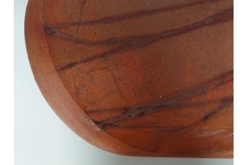 山下譲治作　陶備堂　備前焼　緋襷　大皿54(1.8尺)(共箱付き、盛皿、平皿、和食器、作家物)(R-061140)