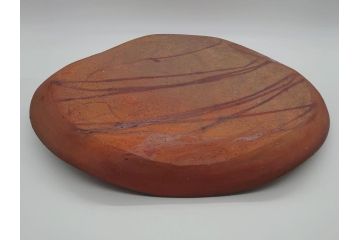 山下譲治作　陶備堂　備前焼　緋襷　大皿54(1.8尺)(共箱付き、盛皿、平皿、和食器、作家物)(R-061140)