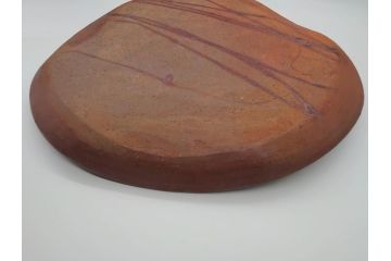 山下譲治作　陶備堂　備前焼　緋襷　大皿54(1.8尺)(共箱付き、盛皿、平皿、和食器、作家物)(R-061140)