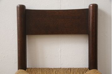 ビンテージ　松本民芸家具　ナラ材　アジアンテイストのお部屋におすすめなラッシチェア(ヴィンテージ、椅子、イス)(R-061151)