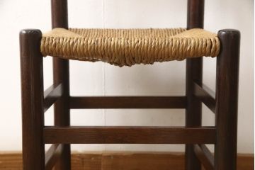 ビンテージ　松本民芸家具　ナラ材　アジアンテイストのお部屋におすすめなラッシチェア(ヴィンテージ、椅子、イス)(R-061151)