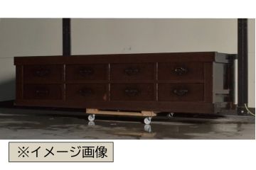 和製アンティーク　古民具　当店リメイク　ヒノキ材　書類や雑誌、雑多な小物をまとめて収納! 六尺サイズの収納箪笥ローボード(収納箪笥、時代箪笥、引き出し、ローチェスト、サイドチェスト)(R-061161)