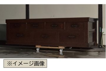 和製アンティーク　古民具　当店リメイク　ヒノキ材　書類や雑誌、雑多な小物をまとめて収納! 六尺サイズの収納箪笥ローボード(収納箪笥、時代箪笥、引き出し、ローチェスト、サイドチェスト)(R-061162)