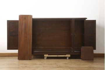 中古　美品　松本民芸家具　特注品のクラシカルな下駄箱(靴箱、サイドボード、サイドキャビネット、収納棚)(R-061165)