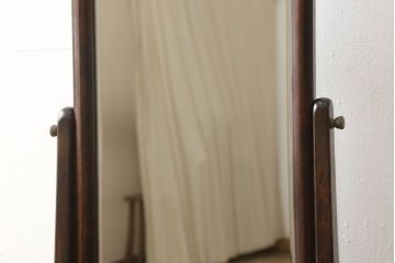 中古　美品　松本民芸家具　透かし彫りが上品なB型姿見(鏡、ミラー)(定価約10万円)(R-061167)