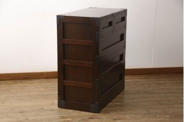 中古 美品　松本民芸家具　507型 和モダンな空間におすすめの金具付きタンス(衣装箪笥、収納たんす、引き出し、チェスト)(R-061172)
