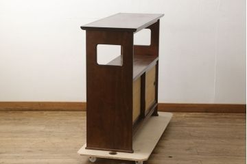 中古　松本民芸家具　上質な221型葛(クズ)布茶タンス(飾り棚、茶棚)(定価約37万4千円)(R-061186)