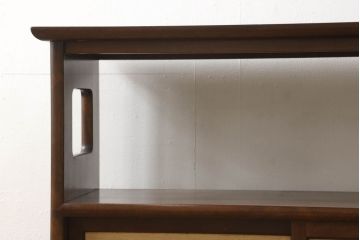 中古　松本民芸家具　上質な221型葛(クズ)布茶タンス(飾り棚、茶棚)(定価約37万4千円)(R-061186)