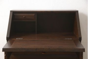 中古　松本民芸家具　#33A型　コンパクトなライティングビューロー(机、デスク、在宅用、在宅ワーク用、ワークデスク、引き出し)(定価約29万円)(R-061187)