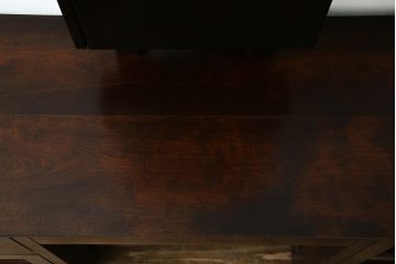 中古　松本民芸家具　シックな色合いと直線的なデザインが美しい309型三面鏡(ドレッサー、鏡台)(R-061190)