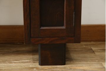 中古　松本民芸家具　シックな色合いと直線的なデザインが美しい309型三面鏡(ドレッサー、鏡台)(R-061190)