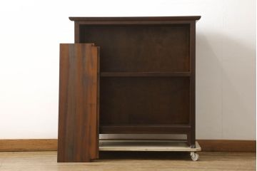 中古　松本民芸家具　A型舞良茶タンス　和モダンの空間づくりにも活躍する収納棚(下駄箱、靴箱、本箱、戸棚、食器棚)(R-061191)