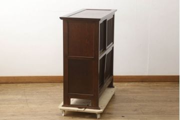 中古　松本民芸家具　A型舞良茶タンス　和モダンの空間づくりにも活躍する収納棚(下駄箱、靴箱、本箱、戸棚、食器棚)(R-061191)