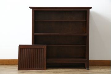 中古　松本民芸家具　A型舞良茶タンス　和モダンの空間づくりにも活躍する収納棚(下駄箱、靴箱、本箱、戸棚、食器棚)(R-061191)