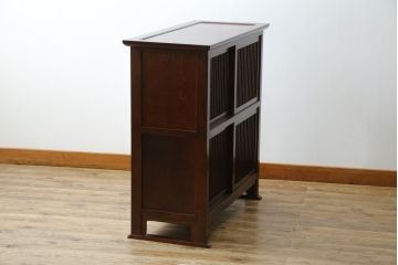 中古　松本民芸家具　A型舞良茶タンス　和モダンの空間づくりにも活躍する収納棚(下駄箱、靴箱、本箱、戸棚、食器棚)(R-061191)