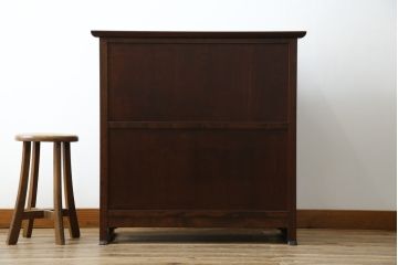 中古　松本民芸家具　A型舞良茶タンス　和モダンの空間づくりにも活躍する収納棚(下駄箱、靴箱、本箱、戸棚、食器棚)(R-061191)