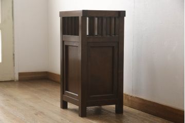 中古　松本民芸家具　直線的なデザインが端正な印象の傘立て(カサ立て、スタンド)(R-061192)