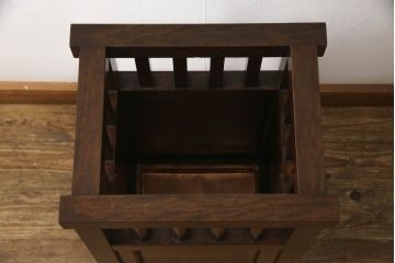 中古　松本民芸家具　直線的なデザインが端正な印象の傘立て(カサ立て、スタンド)(R-061192)