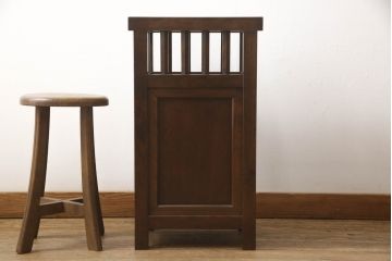 中古　松本民芸家具　直線的なデザインが端正な印象の傘立て(カサ立て、スタンド)(R-061192)