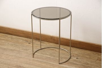 中古　展示品　超美品　arflex(アルフレックス)　CLIPS(クリップス)　ブロンズ　モダンな空間を演出するコーヒーテーブル(丸テーブル、ラウンドテーブル、サイドテーブル)(定価約14万円)(R-061234)