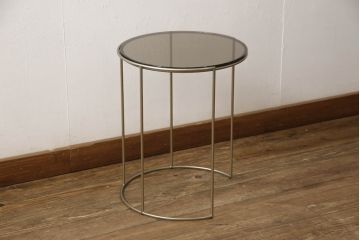 中古　展示品　超美品　arflex(アルフレックス)　CLIPS(クリップス)　ブロンズ　モダンな空間を演出するコーヒーテーブル(丸テーブル、ラウンドテーブル、サイドテーブル)(定価約14万円)(R-061234)