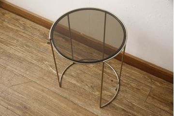 中古　展示品　超美品　arflex(アルフレックス)　CLIPS(クリップス)　ブロンズ　モダンな空間を演出するコーヒーテーブル(丸テーブル、ラウンドテーブル、サイドテーブル)(定価約14万円)(R-061234)