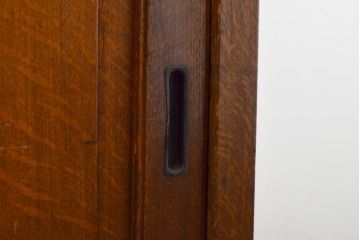 和製アンティーク　昭和中期　特大　上手物　ナラ(楢)材　大正ロマン香る佇まいが存在感を放つキャビネット(書棚、本棚、収納棚、本箱、食器棚、引き出し、戸棚)(R-061236)