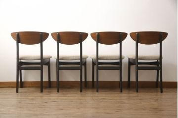 イギリスビンテージ　あたたかく洗練された雰囲気のダイニングチェア4脚セット(椅子、イス、ヴィンテージ)(R-061247)
