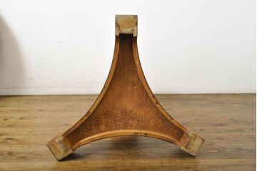 イタリアビンテージ　モダンデザイン　特徴のある杢目が魅力的なエクステンションテーブル(ダイニングテーブル、2人掛け、4人掛け、ラウンドテーブル、ヴィンテージ)(R-061248)