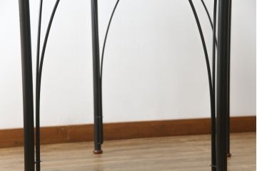フランスビンテージ　希少　ligne roset(リーン・ロゼ)　Pagnon&Pelhaitre design(パグノン&ペルハイトルデザイン)　個性的なデザインが目を惹くシャッター付き秘書デスク(リーンロゼ、蛇腹机、ロールトップデスク、在宅ワーク、在宅用、ワークデスク、ヴィンテージ)(R-061249)