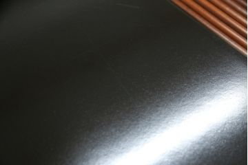 フランスビンテージ　希少　ligne roset(リーン・ロゼ)　Pagnon&Pelhaitre design(パグノン&ペルハイトルデザイン)　個性的なデザインが目を惹くシャッター付き秘書デスク(リーンロゼ、蛇腹机、ロールトップデスク、在宅ワーク、在宅用、ワークデスク、ヴィンテージ)(R-061249)