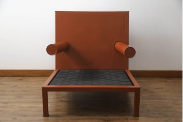 イタリアビンテージ　希少　B&B ITALIA(ビーアンドビー)　バイシティ(Baisity)　アントニオ・チッテリオ(Antonio Citterio)デザイン　筒状のアームが個性的な1人掛けソファ(1P、アームソファ、ヴィンテージ)(R-061253)