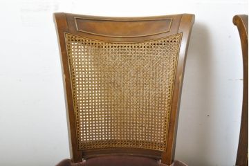 中古　DREXEL HERITAGE(ドレクセルヘリテイジ)　FRANCESCA(フランチェスカ)シリーズ　ラタンの背もたれが一味違ったこだわりを魅せるダイニングチェア4脚セット(4脚定価・約64万円)(サイドチェア、椅子、イス)(R-061260)
