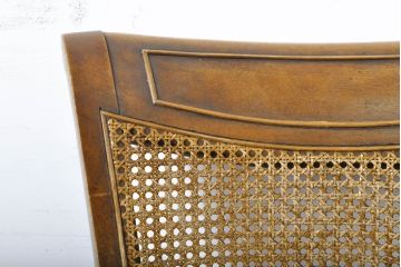 中古　DREXEL HERITAGE(ドレクセルヘリテイジ)　FRANCESCA(フランチェスカ)シリーズ　ラタンの背もたれが一味違ったこだわりを魅せるダイニングチェア4脚セット(4脚定価・約64万円)(サイドチェア、椅子、イス)(R-061260)