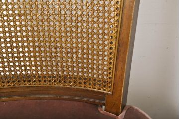 中古　DREXEL HERITAGE(ドレクセルヘリテイジ)　FRANCESCA(フランチェスカ)シリーズ　ラタンの背もたれが一味違ったこだわりを魅せるダイニングチェア4脚セット(4脚定価・約64万円)(サイドチェア、椅子、イス)(R-061260)