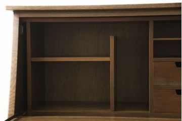 中古　神戸洋家具　神戸・トアロード　伊藤家具店　職人技が光る!細やかな彫りの装飾が目を引くライティングビューロー(簿記机、引き出し、チェスト、在宅用、在宅ワーク)(R-061261)