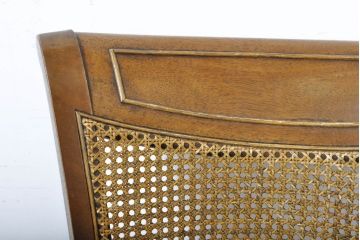 中古　DREXEL HERITAGE(ドレクセルヘリテイジ)　FRANCESCA(フランチェスカ)シリーズ　ラタンの背もたれが一味違ったこだわりを魅せるアームチェア2脚セット(ダイニングチェア、サイドチェア、椅子、イス)(R-061268)