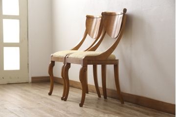 イタリアビンテージ　モダンデザインが魅力的なダイニングチェア2脚セット(イス、椅子、ヴィンテージ)(R-061269)