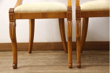 イタリアビンテージ　モダンデザインが魅力的なダイニングチェア2脚セット(イス、椅子、ヴィンテージ)(R-061269)