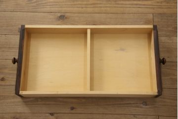 中古　北海道民芸家具　希少な絶版品　引き出し付きで使い勝手の良い上品なバタフライテーブル(ダイニングテーブル、エクステンションテーブル)(R-061280)