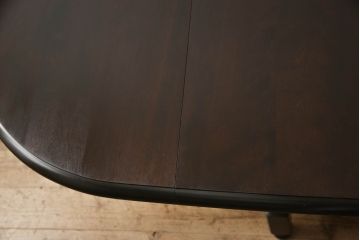 中古　北海道民芸家具　希少な絶版品　引き出し付きで使い勝手の良い上品なバタフライテーブル(ダイニングテーブル、エクステンションテーブル)(R-061280)