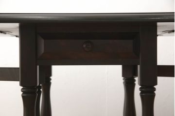 中古　北海道民芸家具　希少な絶版品　引き出し付きで使い勝手の良い上品なバタフライテーブル(ダイニングテーブル、エクステンションテーブル)(R-061280)