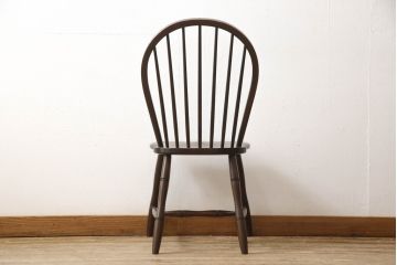 中古　美品　松本民芸家具　シックな佇まいが魅力的な#72型・リーチチェア(ダイニングチェア、ウィンザーチェア、板座チェア、椅子、ウインザーチェア)(R-061293)