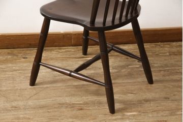 中古　美品　松本民芸家具　シックな佇まいが魅力的な#72型・リーチチェア(ダイニングチェア、ウィンザーチェア、板座チェア、椅子、ウインザーチェア)(R-061293)